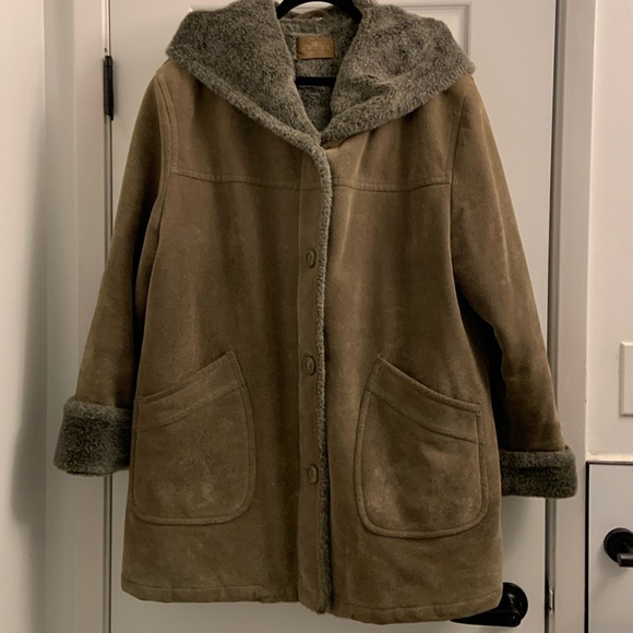 Nuage collection Jackets & Blazers - Vintage faux suede jacket with fur linings and hoodie